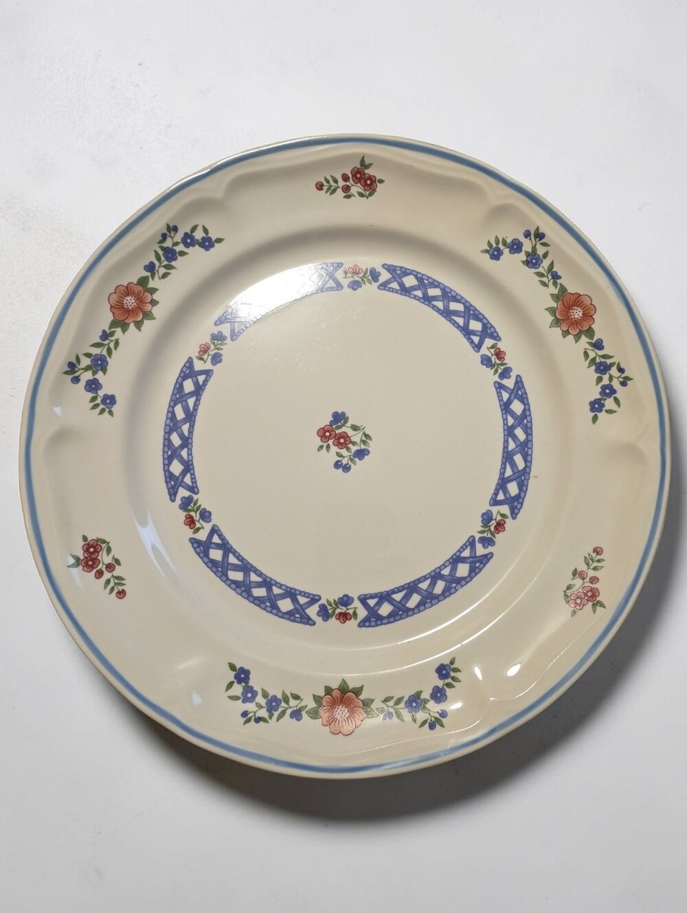 Vintage Newcor Classic Floral Ceramic Dinner Plate Set Of 2